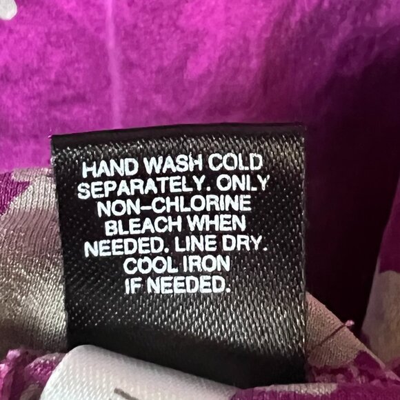 Express Silk Purple & Silver Floral V-Neck Spaghetti Strap Slip Dress Size L - Picture 4 of 7